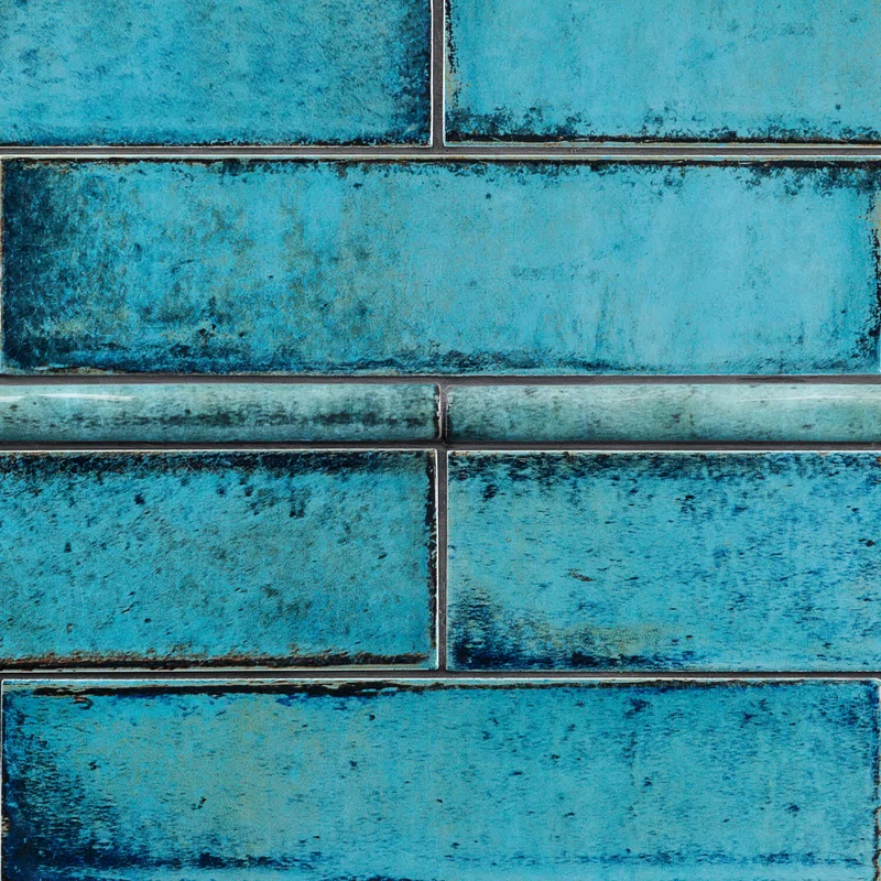 Chateau 12" x 0.75" Ceramic Pencil Liner Tile Trim in Blue