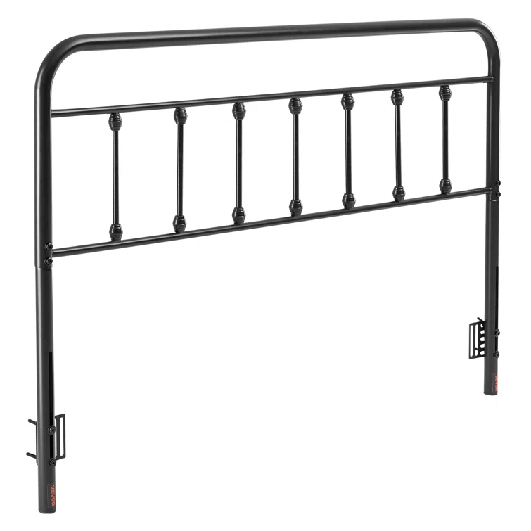 Rosalind Wheeler Metal Headboard, Queen Size Headboard with Adjustable Height, W59.65 x H40.55 x D1.5 inches, Ideal for Bedroom, Hotel, Homestay, Dormitory, Black