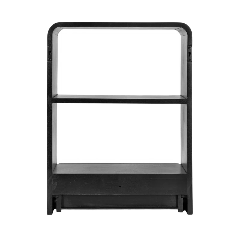 Hokku Designs Wooden Wall Shelf with Storage Drawer