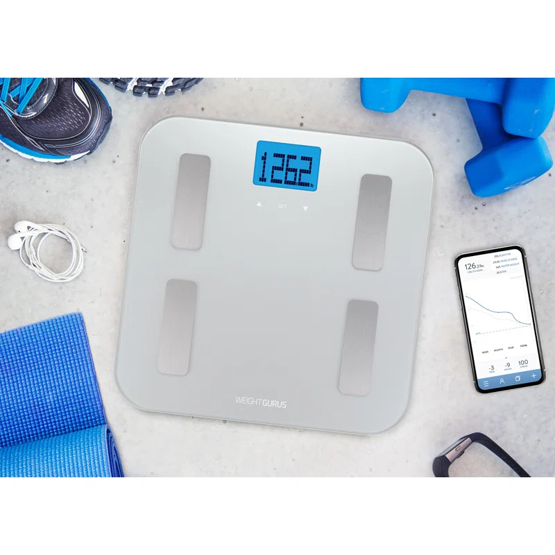 Greater Goods Weight Gurus Digital Body Fat Scale With Large Backlit Lcd And Smartphone Tracking (silver)
