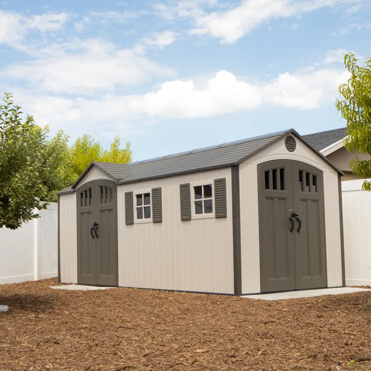 Lifetime 17.5 Ft. x 8 Ft. High-Density Polyethylene (Plastic) Steel Reinforced Outdoor Storage Shed
