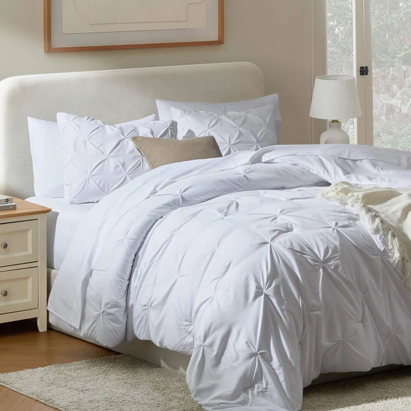 Nestl Bed-in-A-Bag Pleated Comforter Set with Bed Sheets