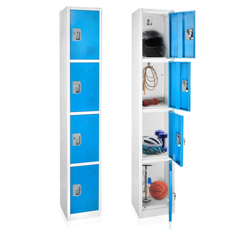 AdirOffice 12'' Wide Steel 4-Tier School and Gym Locker
