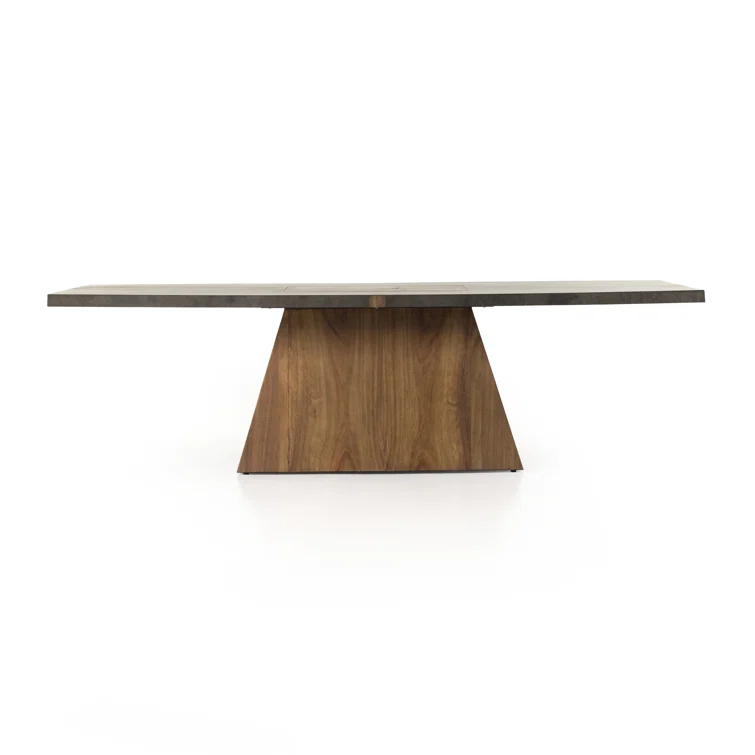 Natural Brown Guanacaste Wood and Iron Ping Pong Table with Net