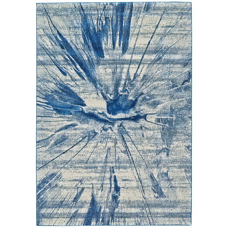Wrought Studio™ Aveneil Abstract Cobalt Area Rug