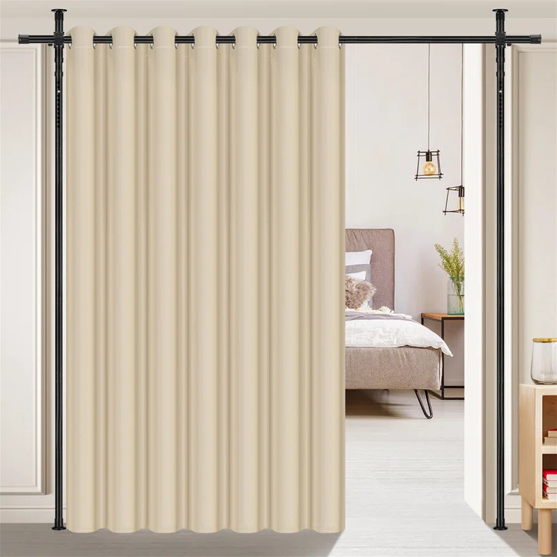 Blooming Room Divider Curtain And Rod Set