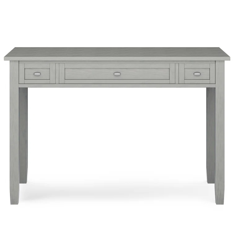Simpli Home Warm Shaker 48"W Solid Wood Desk, Transitional Style with Keyboard Tray