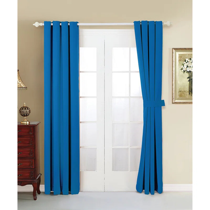 Home Soft Things Solid Blackout Curtain Panel (Set of 2)