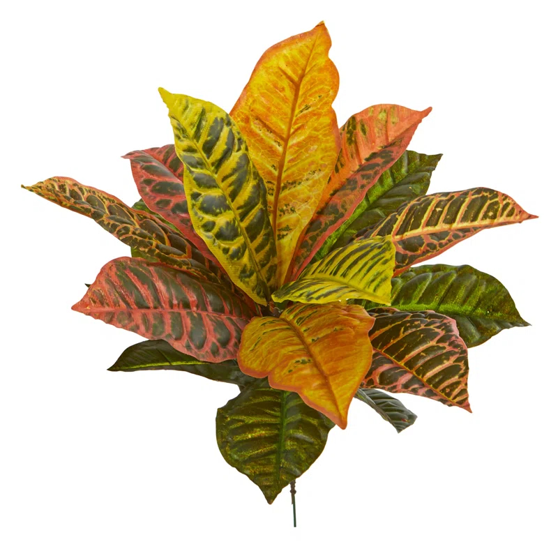 Primrue 17in. Garden Croton Artificial Plant (Real Touch) (Set of 6)
