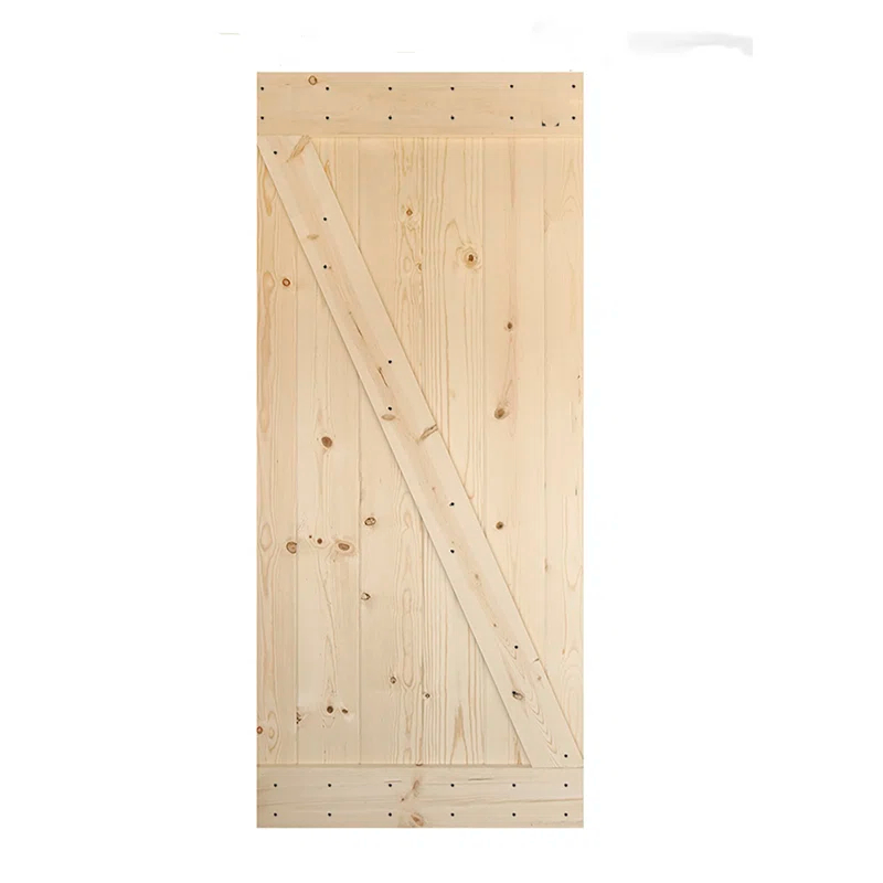 IsLife 36'' x 84'' Solid Wood Paneled Painted without Installation Hardware Kit Barn Door