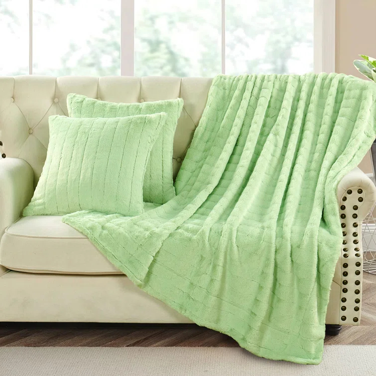 Home Soft Things Luxury Rabbit Faux Fur Throw Blanket & Reviews | Wayfair