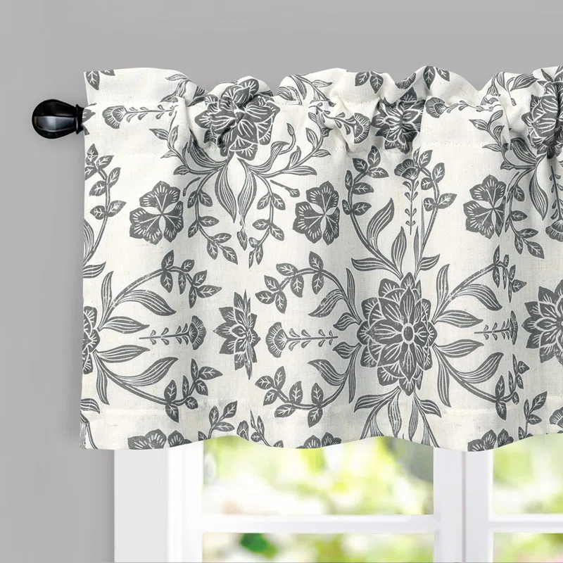 Twyla Floral Tailored 52'' W Window Valance