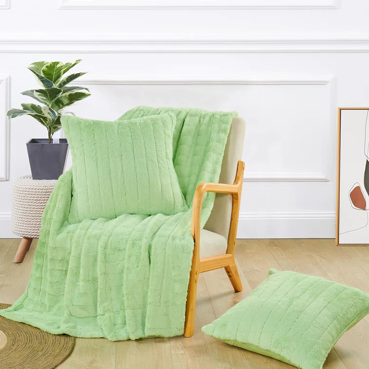 Home Soft Things Luxury Rabbit Faux Fur Throw Blanket & Reviews | Wayfair