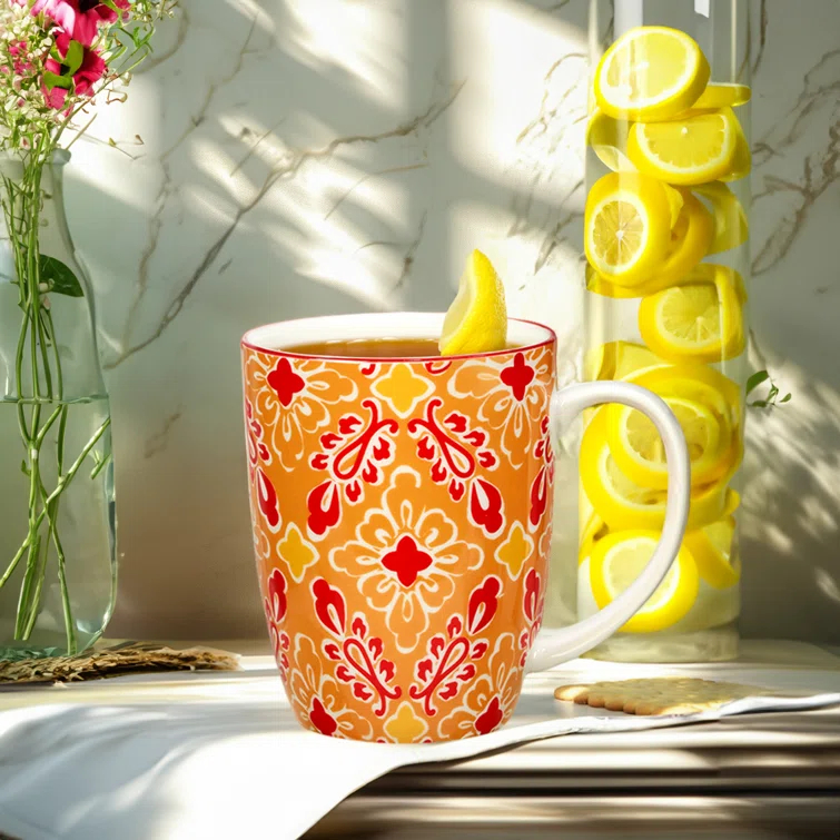 Certified International Certified International Damask Floral Set Of 6 Mugs 6 Asst