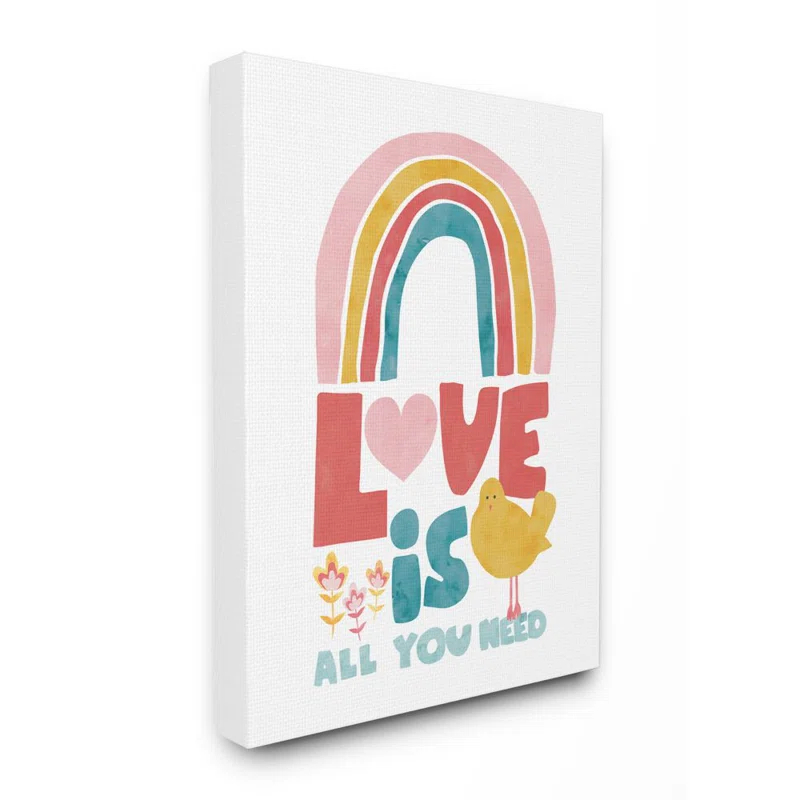 Stupell Industries " Whimsical Kid's Rainbow Love Is All You Need " by Jennifer McCully