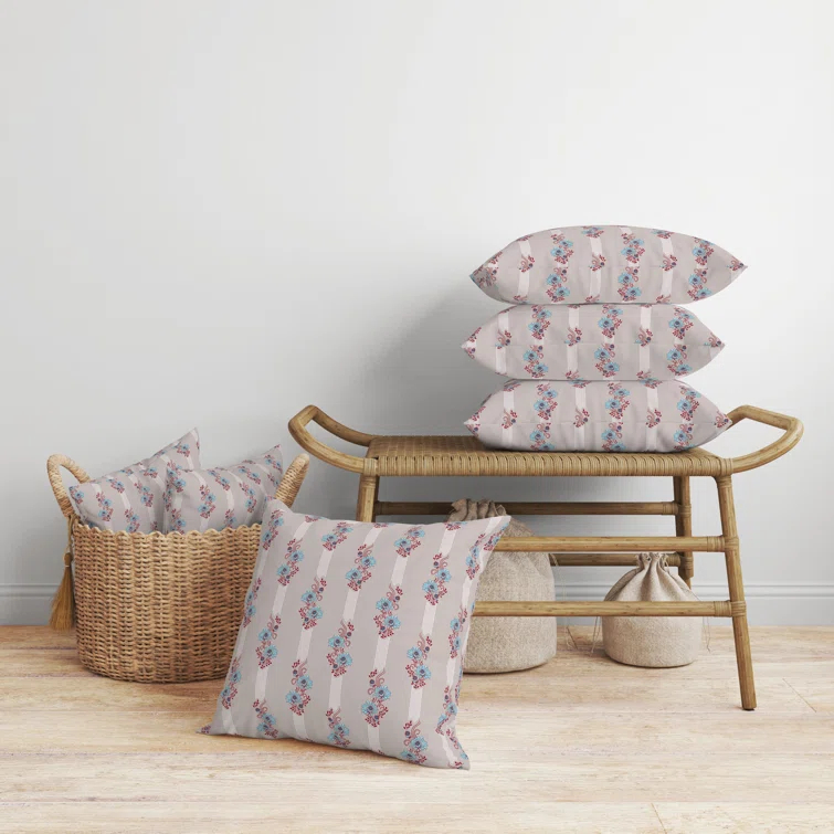 Amrita Sen Floral Luminosity Floral Indoor/Outdoor Reversible Throw Pillow