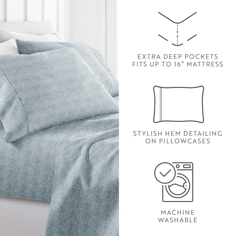 IEnjoy Home 4 Piece Delicate Details Pattern Sheet Set & Reviews | Wayfair