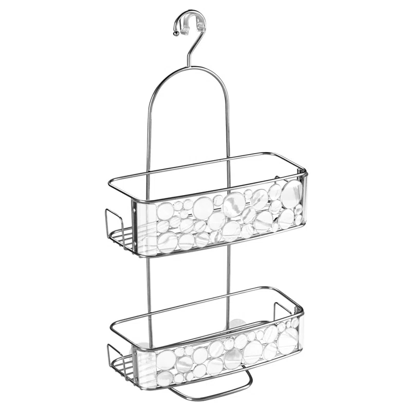 iDesign iDesign Bubbli Bathroom Shower Caddy for Shampoo, Conditioner, Soap - Clear/Silver