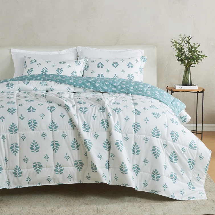 FreshFolds Reversible Microfiber Comforter Set with Shams