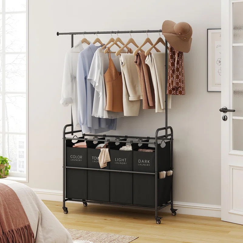 Metal Laundry Cart with Wheels