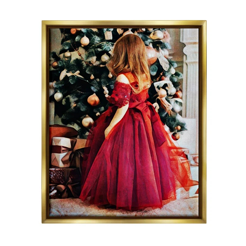 Stupell Industries " Child On Christmas Day Gifts " by Ashley Aldridge