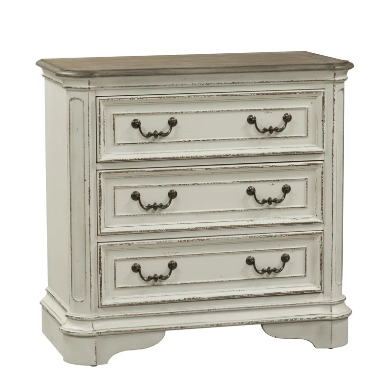 Laurel Foundry Modern Farmhouse® Colchester 3 Drawer w/ Charging Station - Antique White