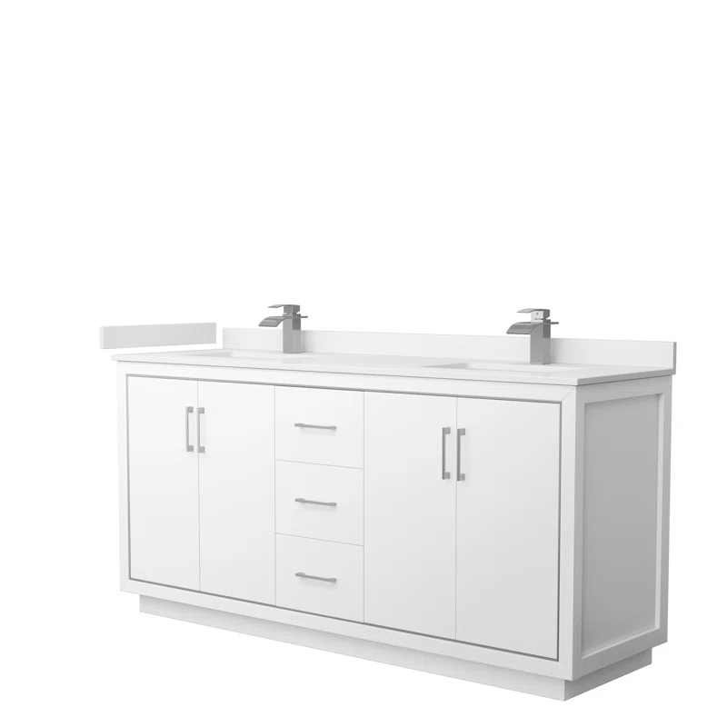 Wyndham Collection 72'' Double Bathroom Vanity with Quartz Top