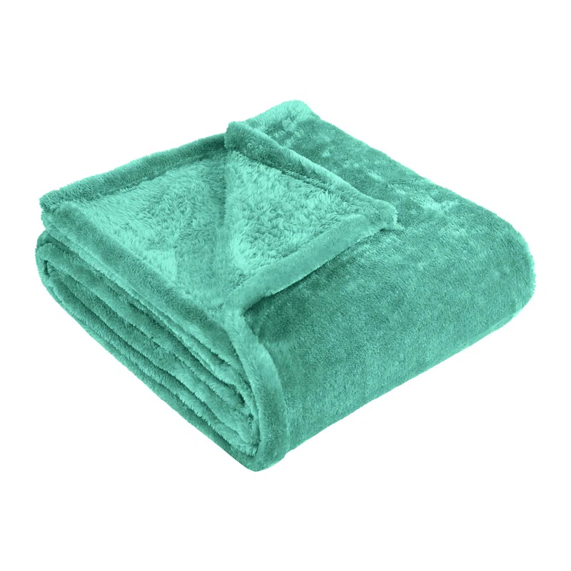 Superior Superior Solid Polyester Reversible All-Season Fleece Throws Blanket
