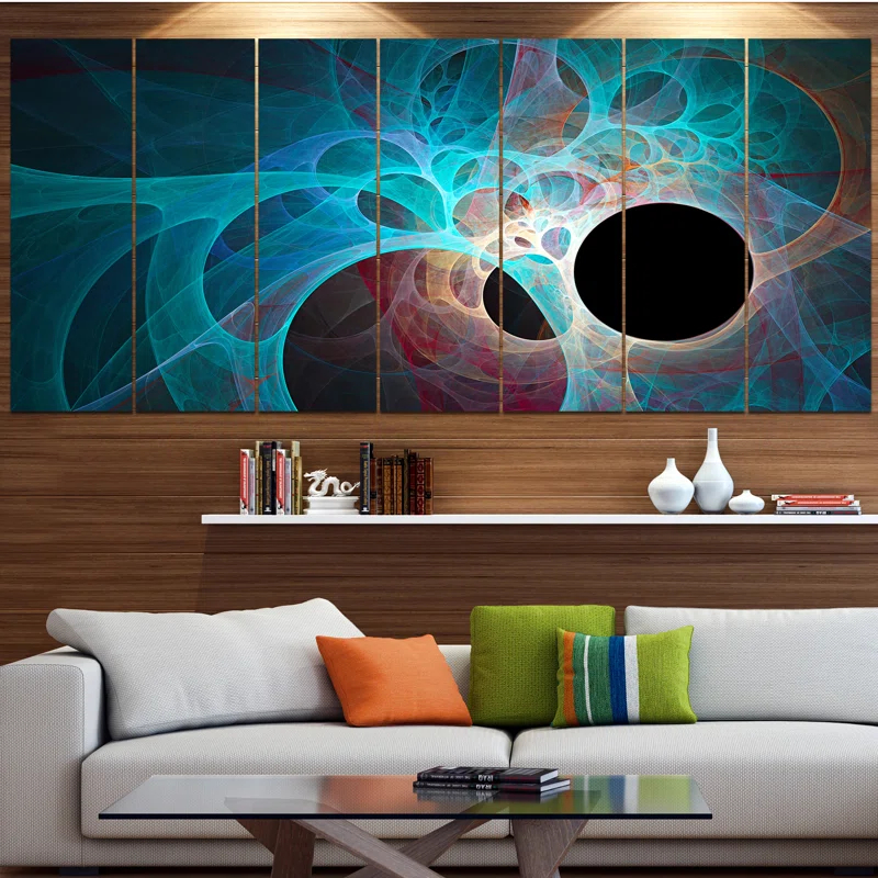 Design Art " Fractal Angel Wings In Blue "