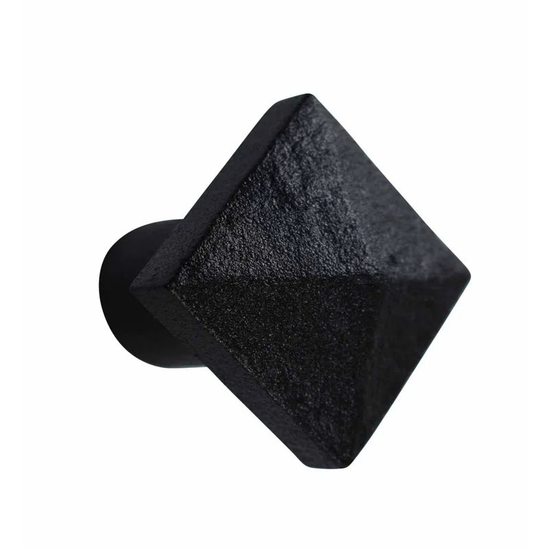 The Renovators Supply Inc. Iron Cabinet Hardware Knob Pull Square Black 1 1/4" Renovators Supply (Set of 4)