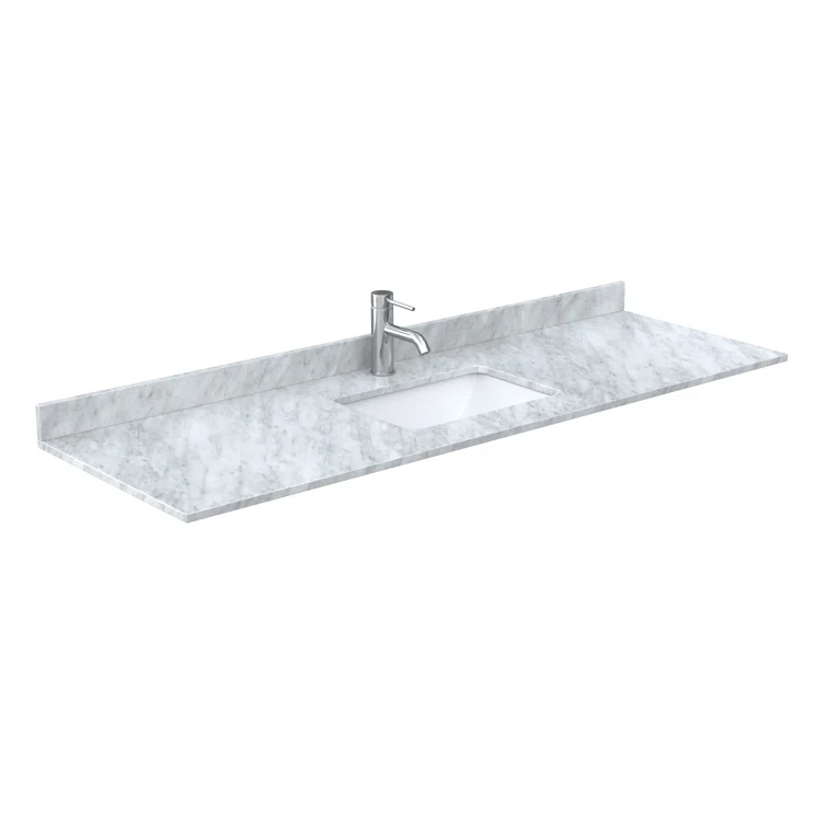 Wyndham Collection Miranda 66" Freestanding Single Bathroom Vanity with Marble Top