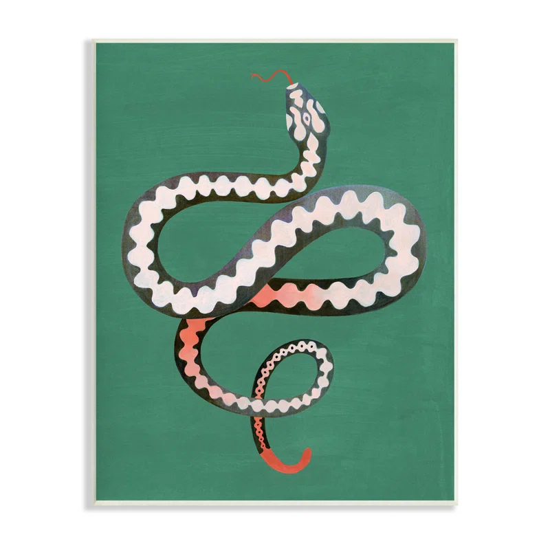 Stupell Industries " Flexible Viper Symbol Snake Reptile Vivid Portrait " by Grace Popp