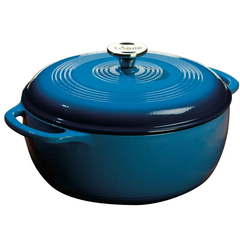 Lodge Cast Iron 4.5 Quart Enameled Dutch Oven, Blue