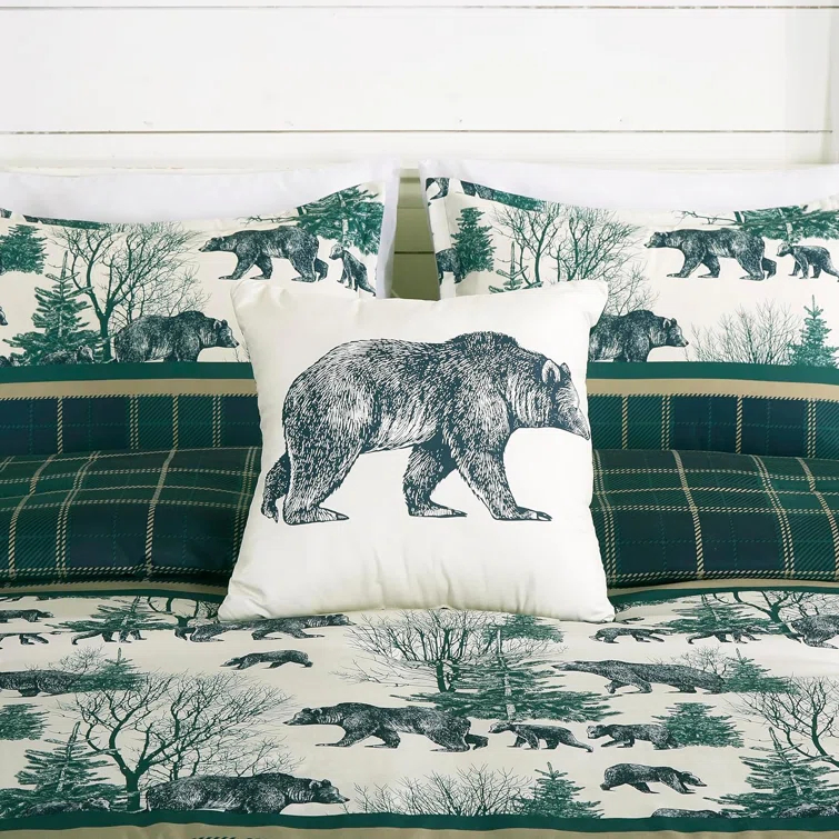 Chezmoi Collection Southwestern Cabin Lodge Bedding 7-Piece Bear Comforter Set