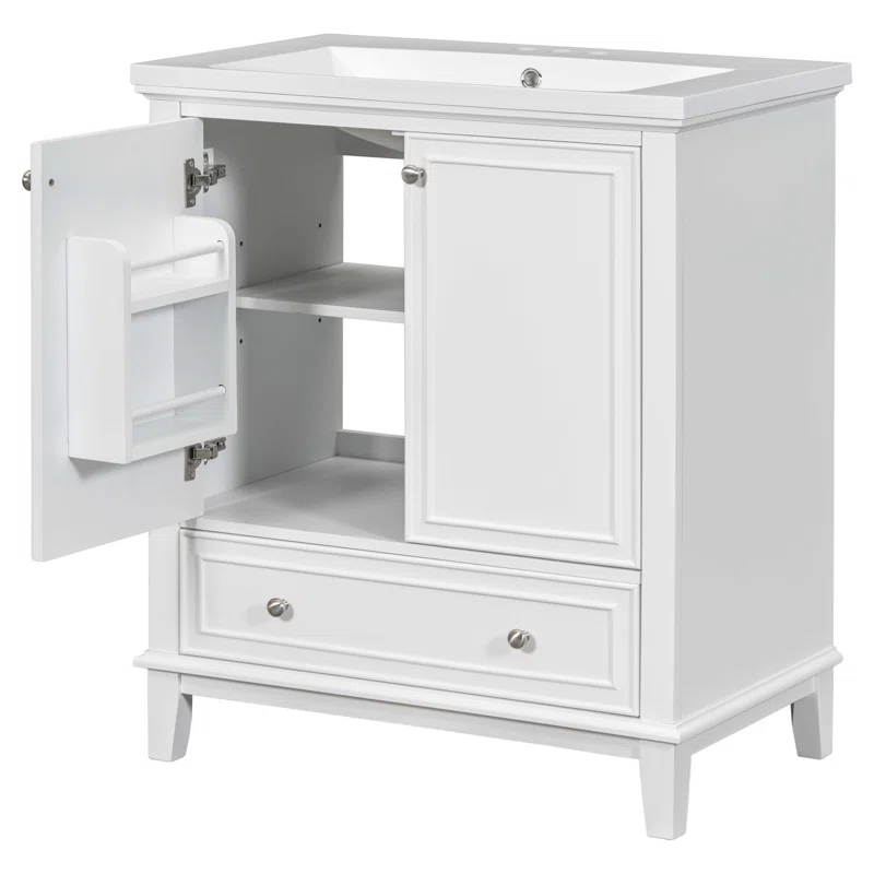 Jeltyprey 30" Bathroom Vanity with Sink Combo, Multi-functional Bathroom Cabinet with Doors and Drawer