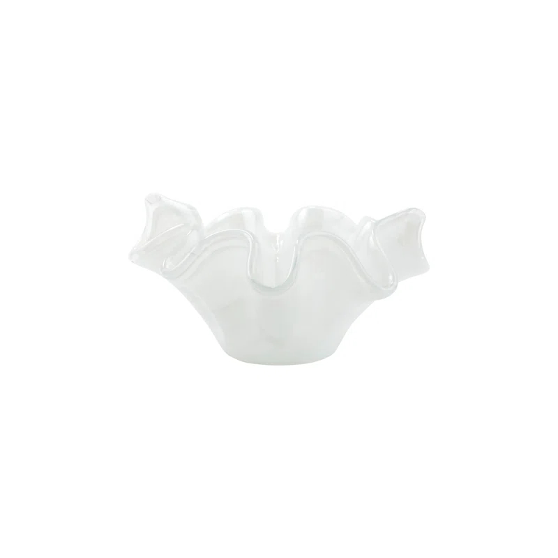 Onda Glass White Bowl