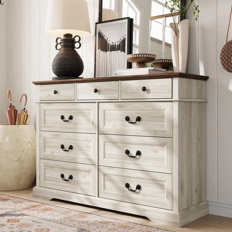 August Grove® Dugazon Wood Bedroom Dresser Farmhouse Drawer Chest