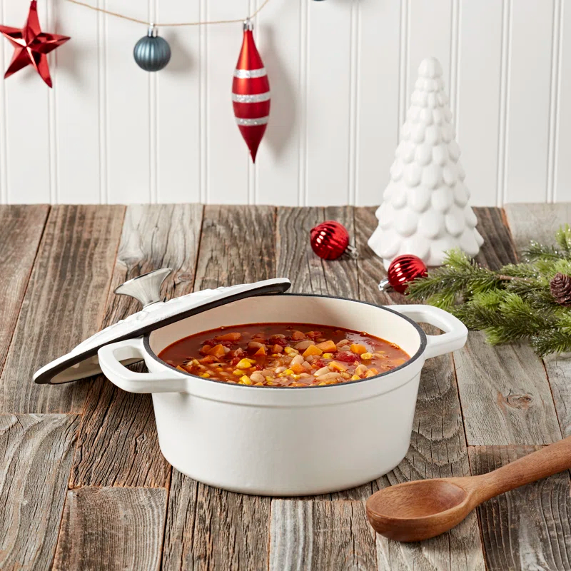 Smith and Clark Holiday Kitchen Smith And Clark 3qt. Enameled Cast Iron Round Dutch Oven