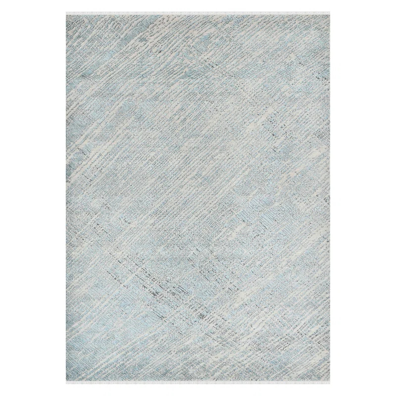 AMER Rugs Majestic Hand-Knotted Wool/Silk Blue Area Rug