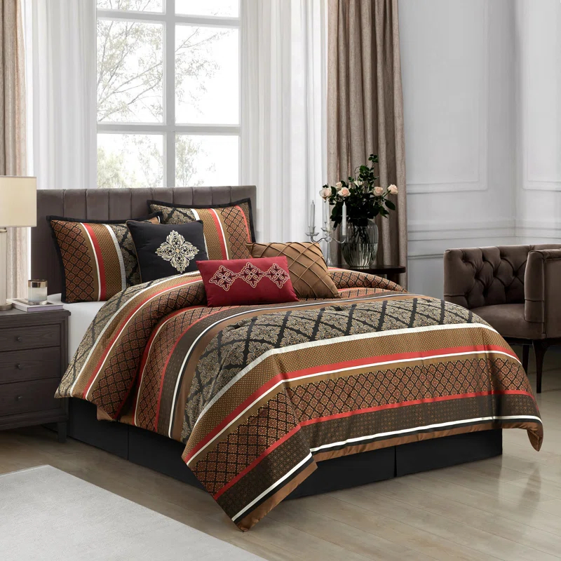 Nanshing America, Inc Tefia Karr Microfiber 7 Piece Comforter Set