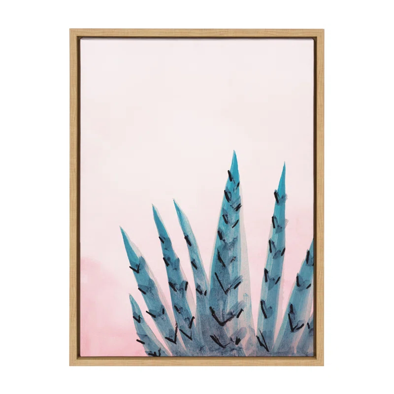 Kate and Laurel " 855 Succulent In Pink Light " by Teju Reval Painting Print