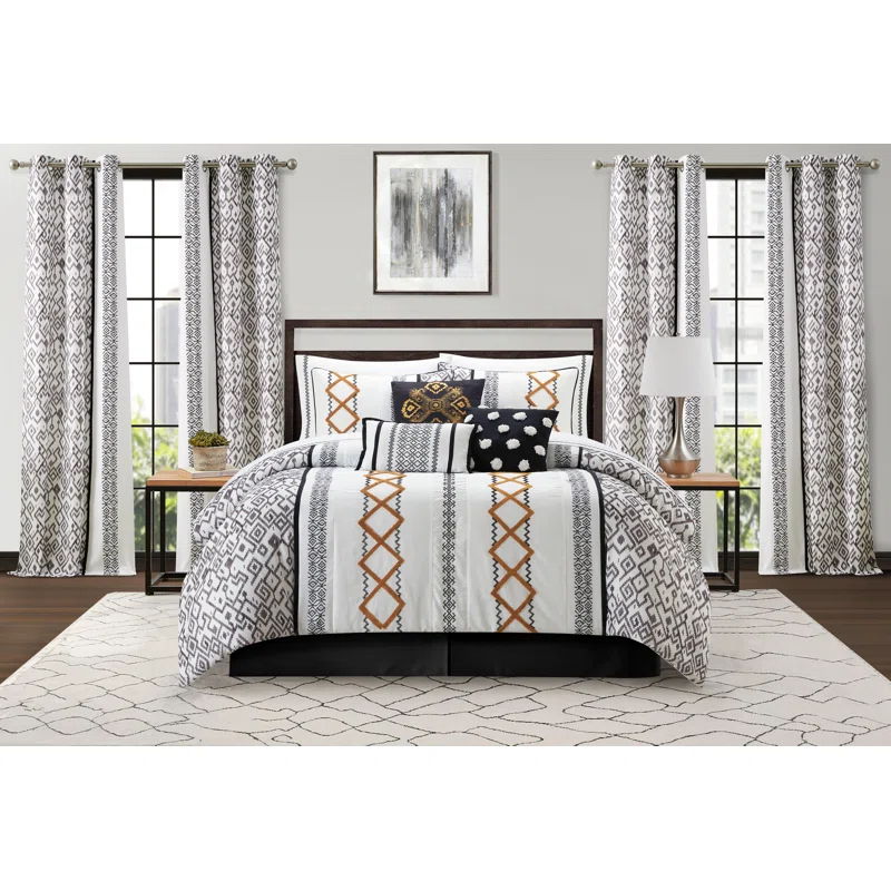 Nanshing America, Inc Anthony Taupe Microfiber 15 Piece Comforter Set