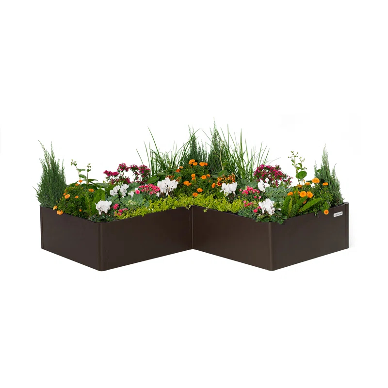 Vego Garden Metal Outdoor L Shape Planter Box