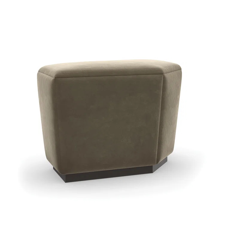 Brown Mohair Transitional Storage Ottoman with Dark Chocolate Base