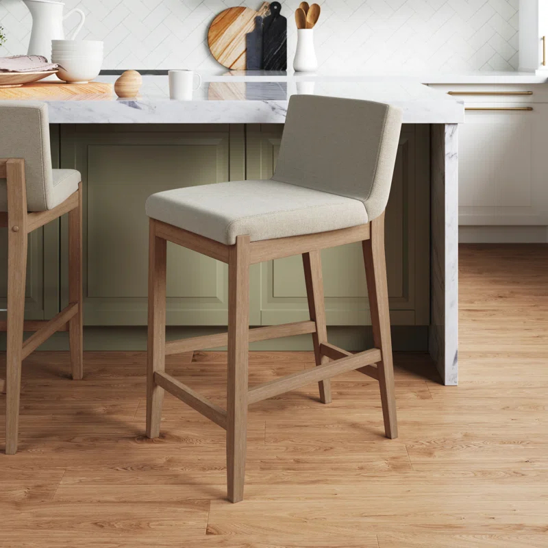 Nathan James Upholstered Wooden Stool