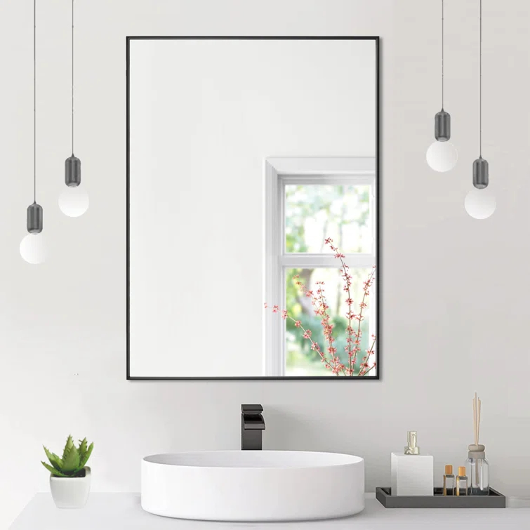 Ledel Modern & Contemporary Rectangle Bathroom Vanity Mirror Metal Framed Wall Mirror
