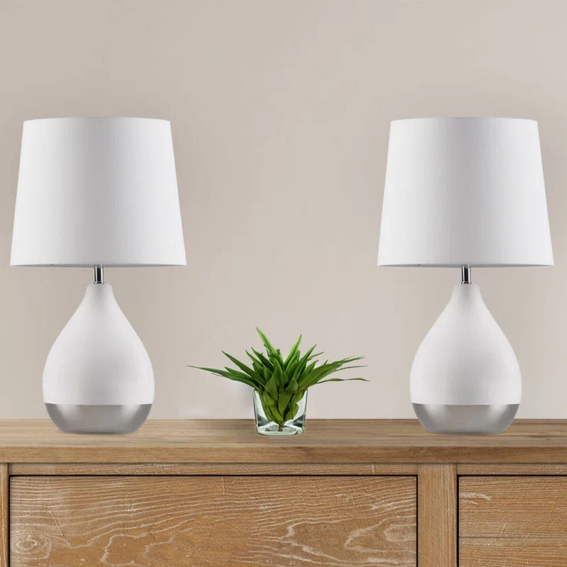 Everly Quinn 2-Tone Ceramic Table Lamp Set of 2 (Set of 2)