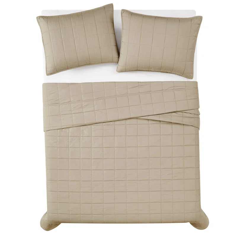 London Fog London Fog Garment Wash Solid Quilt Set