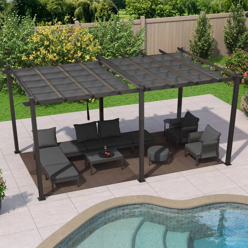 Purple Leaf Aluminum Pergola with Canopy