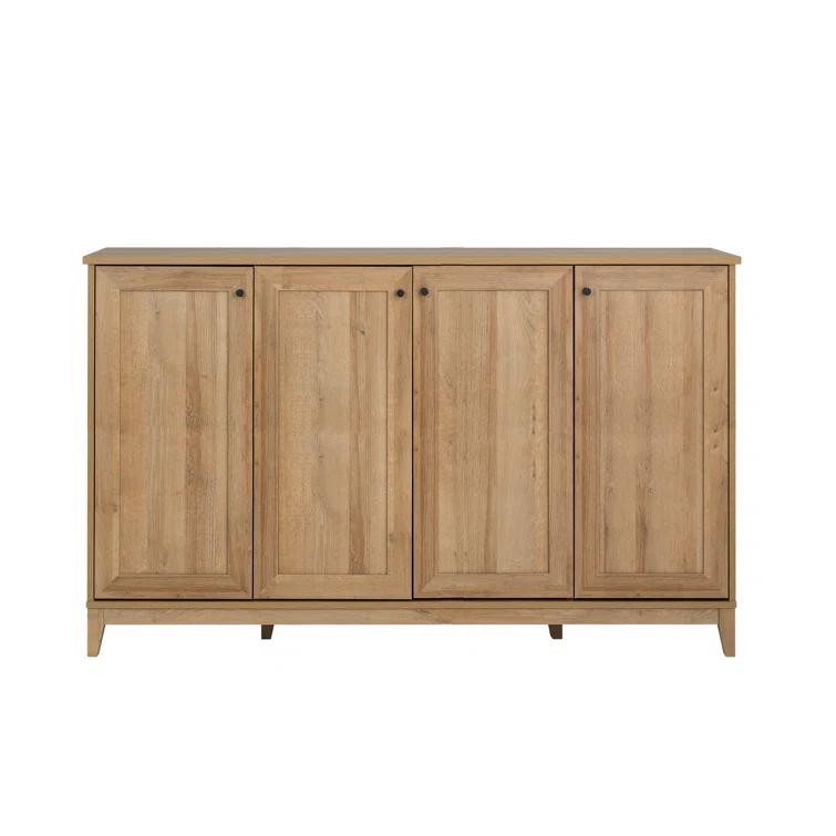 Millwood Pines Gonroff 4 Panel Door Console Table Storage Cabinet with Doors and Shelves, Sideboard Storage Cabinet
